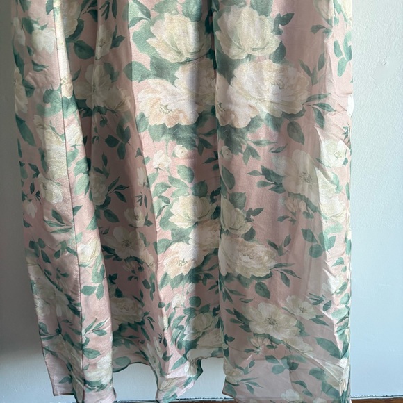 Maniju Sz M Floral Iridescent Wedding Evening Strapless Maxi Gown Dress - Picture 8 of 12